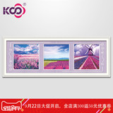KS十字绣正品专卖 新款3D印花客厅三联画系列3D612573紫色花园