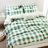 加厚全棉四件套纯色简约纯棉被套床单1.5米床笠床罩床上用品1.8m