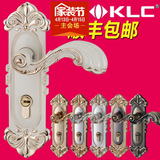 德国KLC欧式象牙白青古铜静音室内门锁卧室房门执手锁三件套