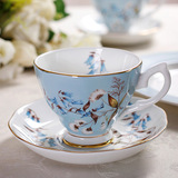 Vidsel欧式咖啡杯套装高档骨瓷荷叶边咖啡杯碟勺下午红茶杯