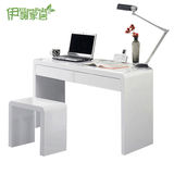 伊媛烤漆电脑桌白色亮光家用台式书桌写字台现代简约学习桌办公桌