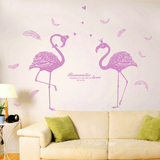 床头客厅沙发背景墙装饰爱情火烈鸟墙贴 创意抽象情侣贴画墙贴纸