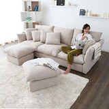 日式布艺沙发简约小户型沙发羽绒北欧宜家双三人转角组合懒人沙发