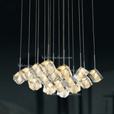 北欧水晶灯不锈钢简约客厅餐厅北欧现代别墅酒店创意个性吊灯