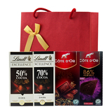 瑞士莲50%、70%特醇黑巧排块  70%、86%黑巧克力礼包 进口零食