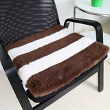 澳尊澳洲羊毛坐垫冬季保暖加厚椅子垫毛绒椅垫休闲椅条纹皮毛一体