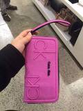 美国代购 Calvin Klein CK女士长款拉链钱包/手挽包 非真皮 拼箱