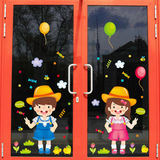 卡通儿童房间卧室橱窗玻璃贴纸卡通欢迎光临幼儿园贴画门贴墙贴
