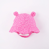 薇薇宝贝春夏季儿童女童宝宝可爱造型粉色豹纹防晒遮阳帽太阳盆帽