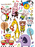 儿童房墙贴纸可爱卡通动物 可移除幼儿园音乐教室装饰墙面布置画