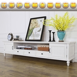美式新款乡村实木电视柜白色简约时尚中小户型视听柜地柜客厅家具