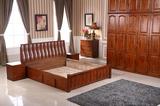 特价包邮全实木家具 香樟木床1.5米1.8米双人床高箱床 箱体储物床