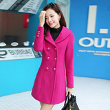 2015秋冬新款30-35-40岁中年妇女装妈妈装韩版修身羊毛呢大衣外套