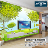田园风景森林大树壁纸 客厅电视背景墙纸 自然风景3D立体大型壁画
