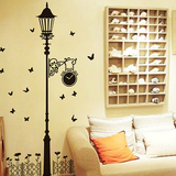 大型创意路灯加单色动物斑马 客厅 卧室 走廊 装饰墙贴墙纸 包邮