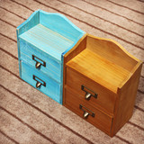 zakka桌面收纳盒杂物柜抽屉小储物盒木质复古首饰盒子置物架特价