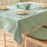 条纹餐桌布茶几桌新款pvc防水防油田园风格桌布布盖巾长方形 台布