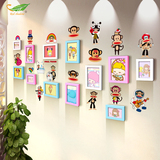 7寸挂墙创意幼儿园照片墙相框墙简约现代实木儿童房墙面装饰墙框