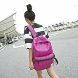 韩版双肩包女纯色学院风书包中学生简约时尚旅行背包休闲电脑包男