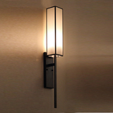 新中式壁灯简约现代中式卧室床头灯楼梯过道酒店客房LED布艺壁灯
