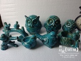 创意陶瓷家居工艺品 ZAKKA美式乡村釉瓷动物装饰摆件 猫头鹰 小鸟