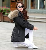2015冬装新款加厚韩版中长款修身显瘦大貉子毛领超轻薄羽绒服女