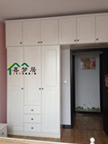 上海家具定制松木白色衣柜整体橱柜实木衣帽间开门衣柜顶柜组合柜