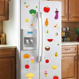卡通水果蔬菜装饰墙贴纸 可移除幼儿园教室布置 厨房冰箱可爱贴画