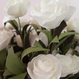 小玫瑰仿真花卉欧式假花PE塑料花泡沫花客厅装饰花纯白色防真花艺