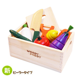 日本原单彩盒 过家家切切看 儿童磁铁玩具 磁性切切看 木盒蔬菜款