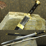 龙泉宝剑 纯铜装黑檀木鞘 花纹钢八面手工剑 精品装饰刀剑未开刃