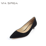 VIA SPIGA 羊绒女鞋时尚尖头低跟鞋浅口鞋细跟优雅单鞋 V0119