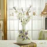 欧式陶瓷干花花瓶摆件简约客厅台面插花电视柜摆设创意家居装饰品