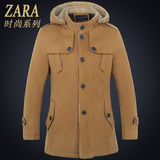 ZARA 2014秋冬装新大衣 男 呢子外套中长款韩版修身羊毛呢男装