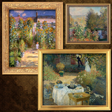 纯手绘油画高端定制 包邮  欧式风景 印象派莫奈 庭院花园题材