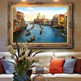 欧式风景纯手工油画别墅客厅玄关装饰画餐厅卧室挂壁画威尼斯油画