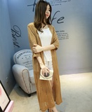 2016春夏新款韩版女装薄开衫女外套超长镂空针织衫披肩防晒空调衫