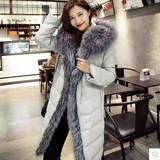 2015新款冬季正品韩国代购超大毛领羽绒服女中长款修身加厚连帽