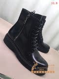 正品代购Prada/普拉达2015新款女鞋靴子 黑色平底短靴 经典款皮靴