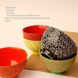 景德镇日式和风餐具创意陶瓷碗套装个性骨瓷彩色米饭碗情侣特色碗