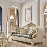 美得林家具欧式布艺沙发组合大户型客厅奢华进口实木雕花真皮沙发