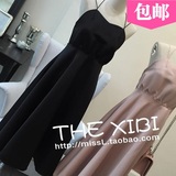 夏季无袖超短裙新款单件打底吊带韩版中腰修身纯色女装通勤连衣裙