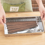 锈钢筷子盒筷筒消毒碗柜沥水笼架餐具收纳盒家用厨房置物架合庆不
