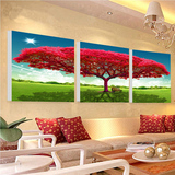 客厅装饰画无框画沙发电视背景墙画卧室壁画挂画摇钱发财树红大树