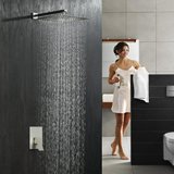 不锈钢超大淋浴12寸方形顶喷豪华入墙式暗装大花洒莲蓬头淋浴套装