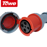 TOWE 防水工业插头插座 4芯63A/PDU航空插头 工业连接器3P+E母头