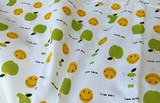 卡通宝宝幼儿园床品面料1.6米宽纯棉布料 苹果笑脸 定做床单被罩