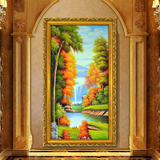 欧式山水风景油画客厅大幅壁画 高端定制手绘玄关装饰画走廊挂画