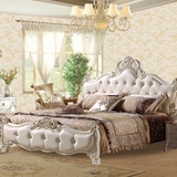 欧式床双人床实木床 1.8米1.5m皮艺结婚床欧式真皮家具法式公主床