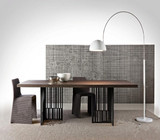 北欧loft长方形铁艺实木电脑桌创意餐桌办公桌现代简约书桌会客桌